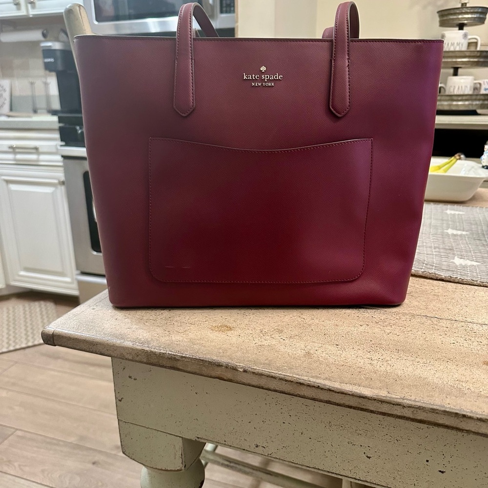 kate spade Burgundy/wine  Leather Tote Bag